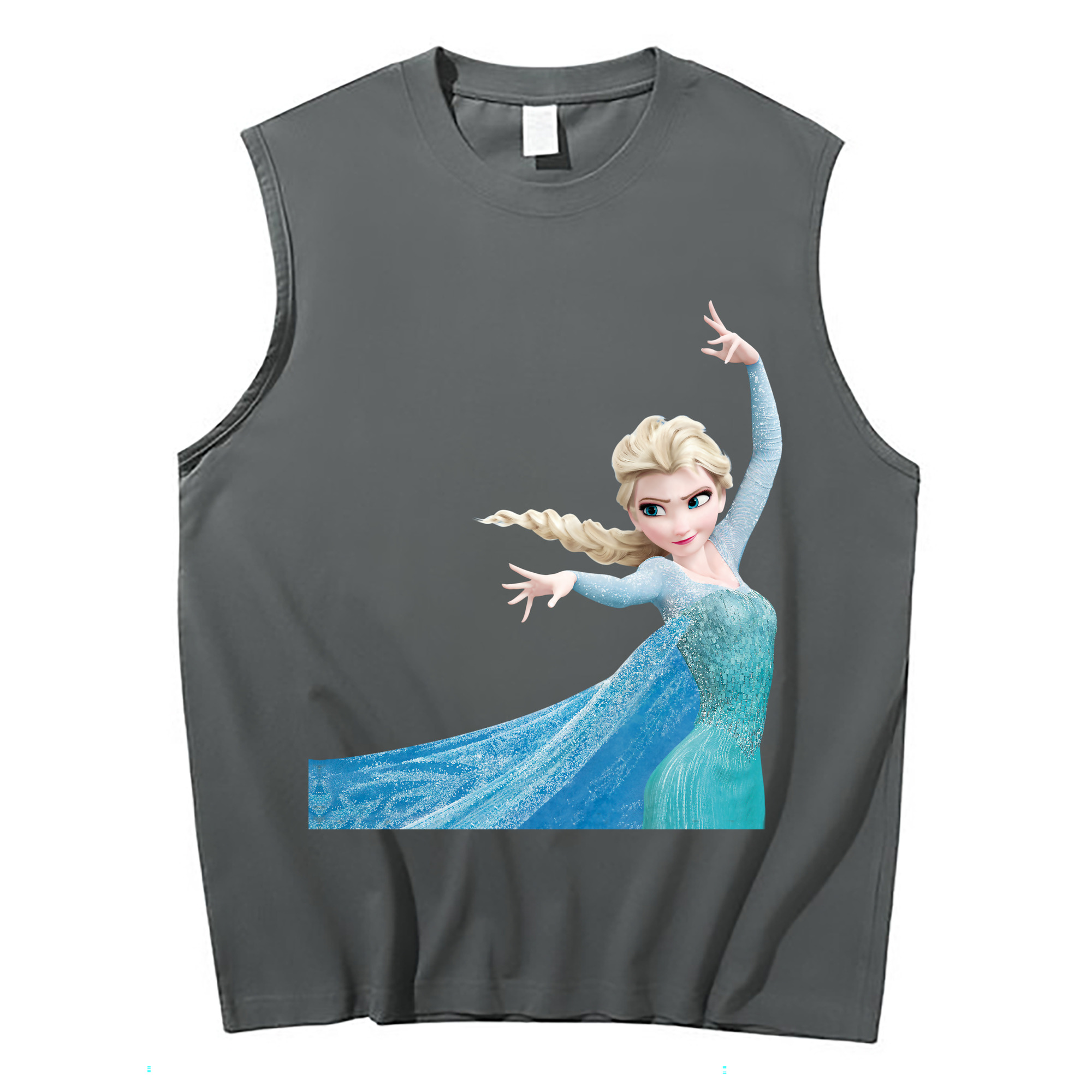 （画像用） アナと雪の女王 アンナ エルサ Frozen Anna Elsa コットン100％タンクトップ（フロントプリント）